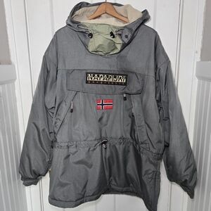 Napapijri Mens Vintage 90s Skidoo Anorak Jacket Size XXL TTX4 Hood Ski Gaper Day